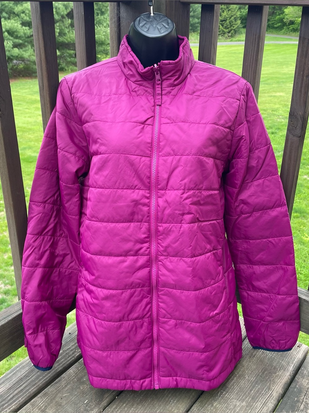 Lands End coat jacket puffer quilted squall spring fall youth magenta girls xxl